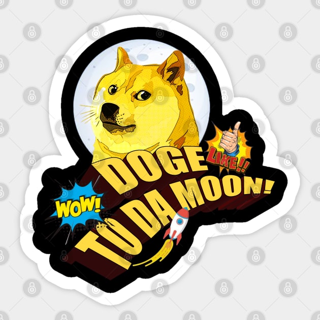 Dogecoin to da Moon! Sticker by LunarLanding